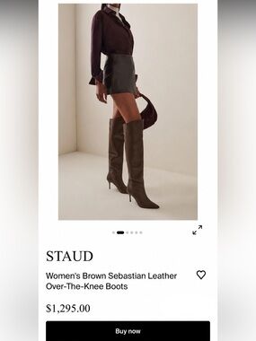 STAUD Olive Green Over-the-Knee Pointed Stiletto Sebastian Boots